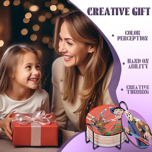 8 Pcs Horror Diamond Art Coasters Kits, Diamond Painting Coasters Kits 