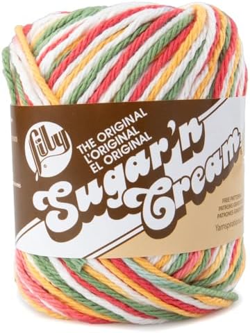 Craft County 100% Cotton Yarn Medium (Size 4) – Weaving, Knitting, and Crochet – Mango Madness Ombre (95 Yards)
