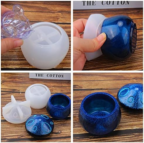 Juome Jar Resin Molds Silicone, Mushroom Jar Silicone Molds for Epoxy Resin | Mushroom Jars Silicone Molds with Lid for Epoxy Resin Casting for DIY Jewelry Storage Box, Candy Container, Home Decoration