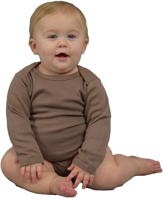 Monag Long Sleeve Baby Bodysuit, Long Sleeve Blank Solid Color Baby One-Piece, 100% Cotton Infant Bodysuit, Creeper