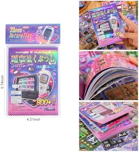 Girl's Japanese Retro Sticker Book, Y2K Theme - 800+ Cute Old Showa Style Old Items Stickers, for DIY Scrapbooking Journaling Handbook Decoration