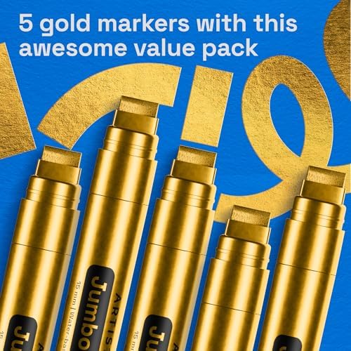 ARTISTRO Gold Paint Pens - Jumbo Tips - Set of 5