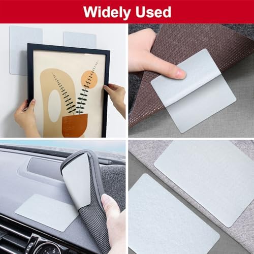 4x6 inch Hook and Loop Strips with Adhesive, Nylon Heavy Duty Hook and Loop Tape, Excellent Grip, Interlocking Tape,for Sewing, Crafting,DIY,Wall Adhesive Strips - 6 Sets White
