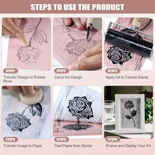 6 PCS 8"x6" Soft Linoleum Blocks for Printmaking & Stamp Making