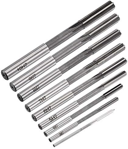 uxcell Chucking Reamer Set Lathe Machine Reamer Straight Flute Milling Cutter High Speed Steel H7 Tolerance (2mm 3mm 4mm 5mm 6mm 7mm 8mm 9mm 10mm) 9pcs