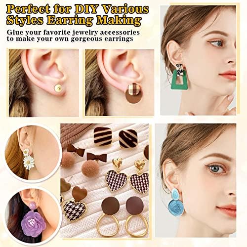 1002Pcs Stainless Steel Earring Posts and Backs with B7000 Glue, Gold