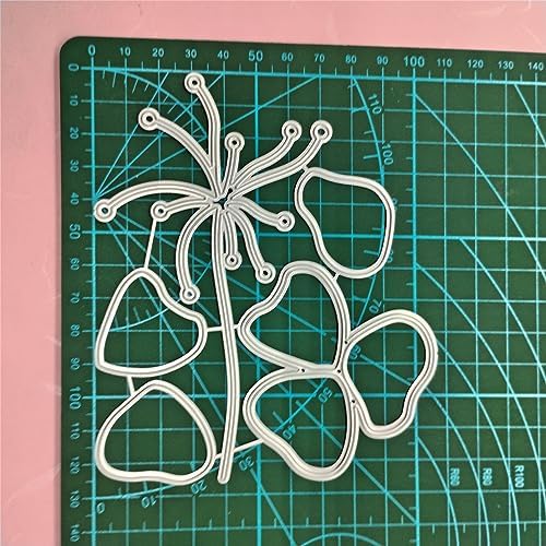 Scrapbooking Die-Cuts, Layer Frame Net Set Metal Cutting Dies for Card Making, Paper Craft Template, Background Embossing Stencils, DIY Album Décor (Lotus Flower 5 x 4.3 in)