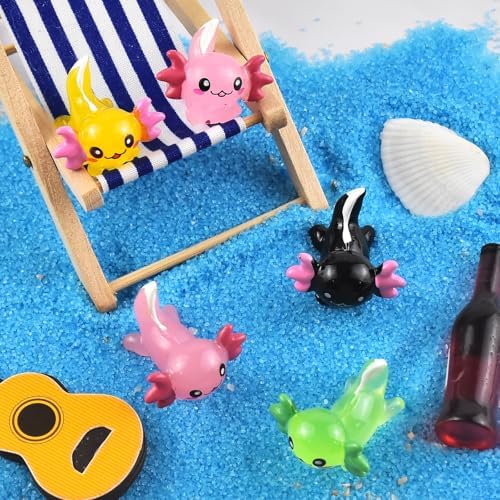 Cute Tiny Axolot Figurines Silicone Mold Micro Dollhouse Animal Epoxy Casting Mold for DIY Resin Art Fairy Garden Miniatures Landscape Crafts Decor
