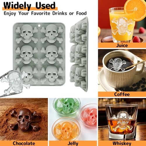 Skull Ice Cube Mold 12 Cavity, Skull Ice Cube Tray