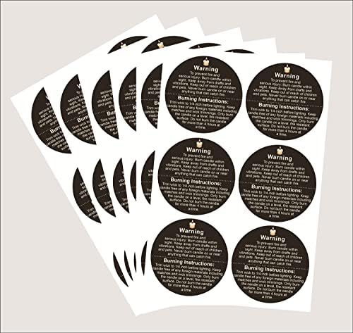 Candle Warning Sticker,2 inch 300pcs Candle Safety Sticker for Candle Jar