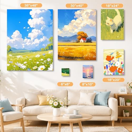 Conda Stretched Canvas for Painting 16x20 Inch, 5Pack Primed Large Canvas for Painting, Acid-Free Cotton 5/8 Blank Canvases, Value Bulk Pack for Acrylic Paint,Watercolor, Oil Paint