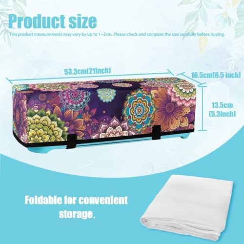 Binienty Purple Mandala Flower Cutting Machine Waterproof Protective Covers Compatible with Cricut, Scrapbooking Die-cut Machine Dust Covers Home Decor Accessories Supplies