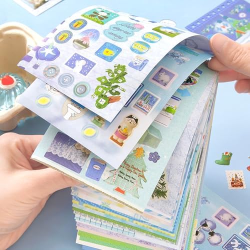 20 Sheets INS Style Cute Cartoon Sticker Book – Kawaii Stickers for Journaling Junk Journal Scrapbooking Planner DIY Crafts Teens