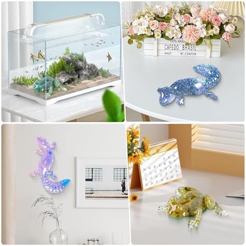 2 Pack Animal Silicone Molds, Frog Resin Molds with Realistic Frog and Lizard Shapes, 3D Lifelike Silicone Molds for Resin Casting, DIY Crafts Halloween Home Wall Desktop Decor (Frog&Lizard)