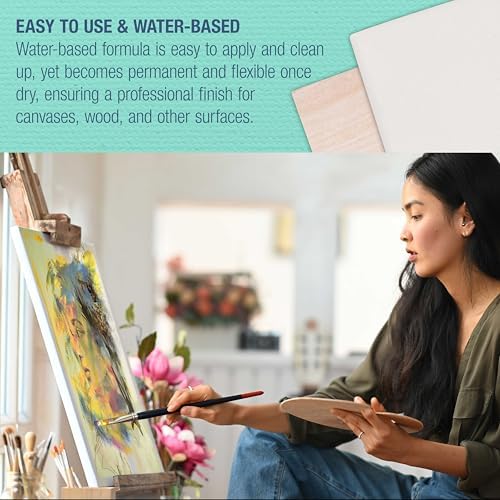 U.S. Art Supply White Gesso Primer 16.9oz (500ml) for Oil & Acrylic Paint | Superior Coverage, Canvas Prep, Mixable White Gesso Paint Artists