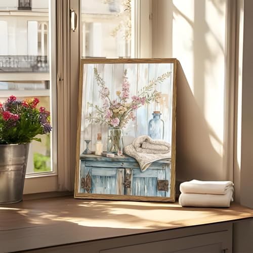 Bathroom Flower Diamond Art Kits for Adults Diamond Painting 12x16 Inch