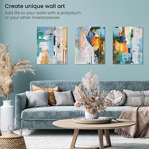 ARTEZA Stretched Canvas for Painting, 16 x 20 in, Pack of 6, Pre-Primed White Canvases for Acrylic, Oil, Gouache, Tempera, and Mixed Media | 100% Cotton Surface, 0.62 in Profile, Pinewood Bars, Acid-Free Acrylic Titanium Gesso, For Acrylic, Oil, Gouach...