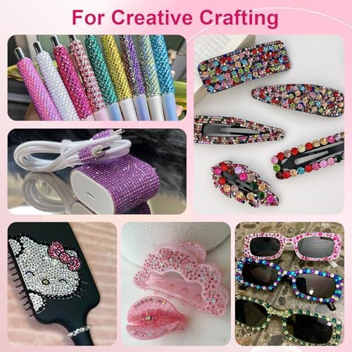 Canvalite 5000Pcs Resin Rhinestones for Crafting with 10ml B7000 Jewelry Glue, 1 Box Flatback Crystals Diamond (Colorful) for Bedazzling Crafts DIY Nail Art Non Hotfix Gems for Clothing Shoes Tumblers