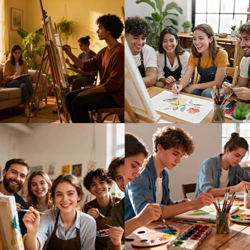 12Pcs Pre Drawn Canvas Boards to Paint for Adults, 8 X 10 Inch Pre Printed Canvas, Couples Sip and Paint Date Night Activity, Valentine's Day Painting