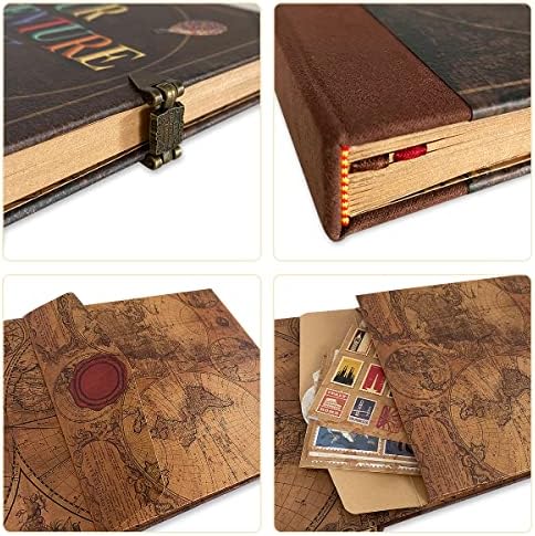 Our Adventure Book Vintage Scrapbook Journal | Travel memory album for couples, wedding gifts, photos, tickets, notes and DIY keepsakes
