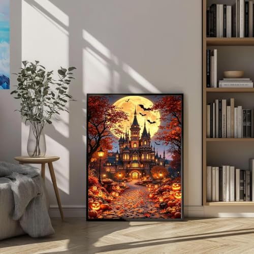 Tabszca Halloween Castle Paint by Numbers Kit for Adults 16 X 20 Inch