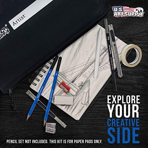 U.S. Art Supply 4-Pad Sketch Book and Drawing Paper Set (242 Sheets) | Sizes (5.5 x 8.5 and 9 x 12 Inch) Spiral Bound, Artist Drawing for Mixed Media