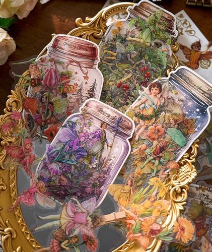 Flower Eves Stickers Pack 80PCS, Aesthetic Decals Vinyl Waterproof Retro Vintage Forest Stickers for Adults Teens Journal, Water Bottles, Scrapbooking, Card Making, Laptop, Notebook, Calendars
