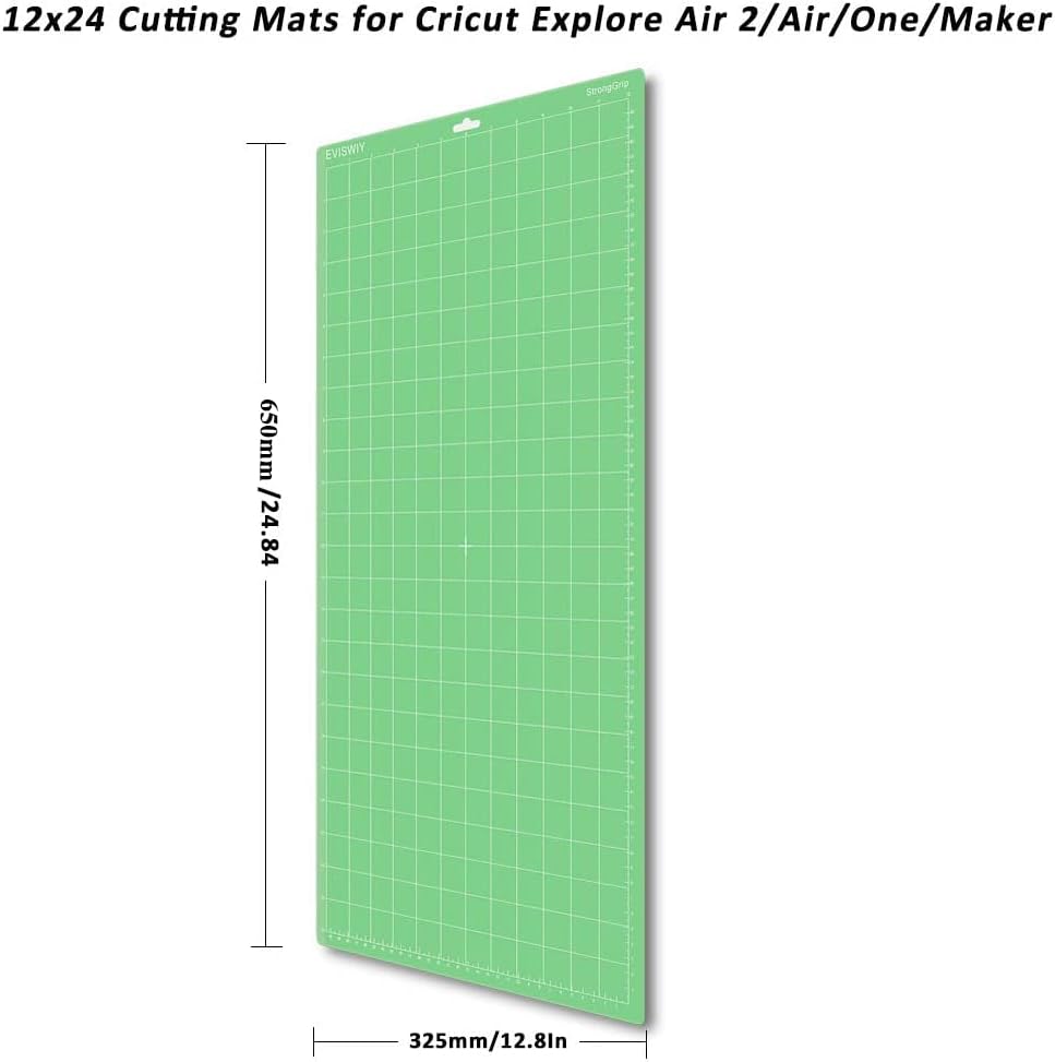 EVISWIY 4PCS 12x24 Mats Compitable with Maker 3/Maker Explore Air 2/Air/One with Blades StandardGrip/LightGrip/StrongGrip/FrabricGrip Multiple Green Blue Purple Pink Cricket Long Large Cutting Mats