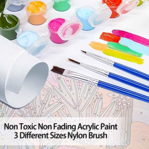 YALKIN Paint by Number for Adult Kits, DIY Abstract Wild Flower Oil Acrylic Painting Kits for Adults Beginners on Canvas for Home Wall Decor Gifts 40x90CM/15.8x35.4in (No Frame)