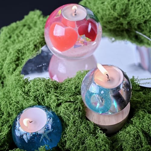 Tealight Candle Holder Resin Mold, 2 Pack Sphere Candlestick Mold