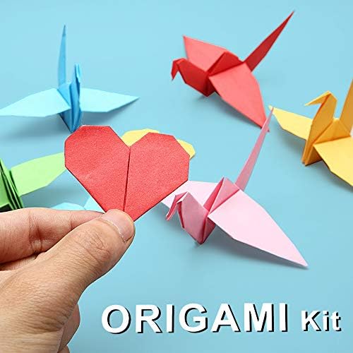Origami Kit For kids ,120 Sheets Origami Paper with Instructions Book, 6x6 Inch square easy single Sided Square Colorful Folding Paper Set for Adults Beginners Activity