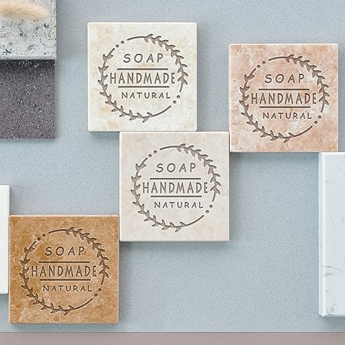 PH PandaHall Handmade Soap Stamp, Letter Stamping Imprint Stamp 1.3 Inch Square Natural Soap Chapter Soap Stamp with Handle for DIY Handmade Soap Envelope Invitation Cards Craft Making