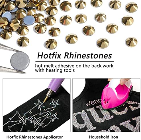 Beadsland Hotfix Rhinestones Bulk, Aurum, SS6, 14400pcs