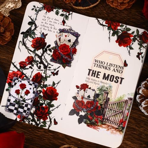 96-Piece Vintage Playing Card Stickers for Junk Journaling