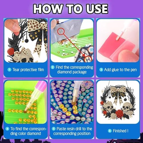 Halloween Hanging Diamond Art Kits for Adult Diamond Painting Kit Pendant
