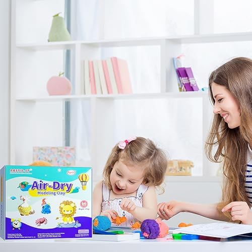 Aestd-ST Air Dry Clay 66 Colors, Modeling Clay for Kids, DIY Magic Clay
