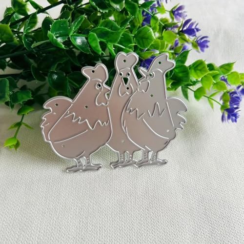 3pcs/Set Chickens Metal Die Cuts Cutting Dies Paper Cards Cutting Dies Cut Stencils for DIY Embossing Card Making Book Tags Decorative Paper Dies Scrapbooking
