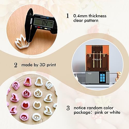 KEOKER Halloween Polymer Clay Cutters - 10 Shapes for Jewelry, Earrings, Pumpkin - Studs Included