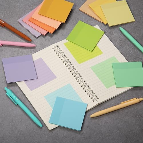 Mr. Pen- Transparent Sticky Notes, 3" x 3", 12 Pads, 600 Sheets | See Through Self-Adhesive Notes for Bible Journaling and Studying, Water-Resistant, Easy to Peel, Clean Removal