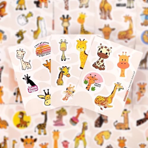 Giraffe Stickers for Water Bottle, Scrapbooking, Laptop Decals — Giraffe Party Supplies, Decorations, Gifts for Women & Men