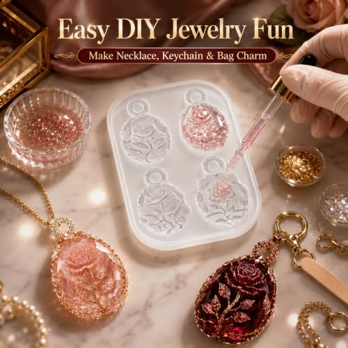 4 Cavity Resin Silicone Mold with Hanging Holes