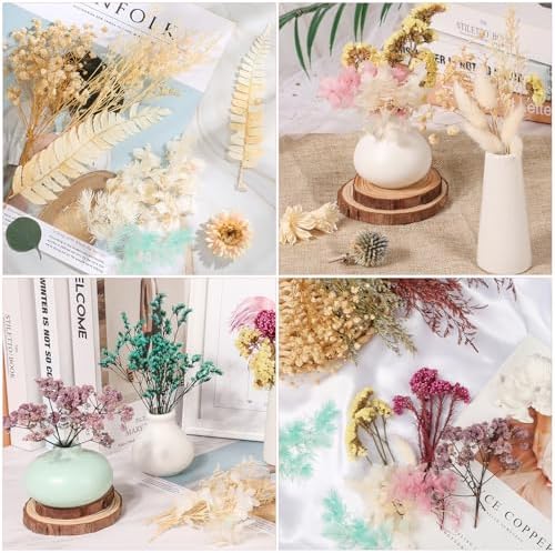 Real Dried Flowers 100% Natural Dried Flowers, Mixed Colors Dried Leaf Flowers for DIY Arts and Crafts Candles Resin Jewelry Nail Pendant Cards Scrapbooking Wedding Home Decoration (Blue)