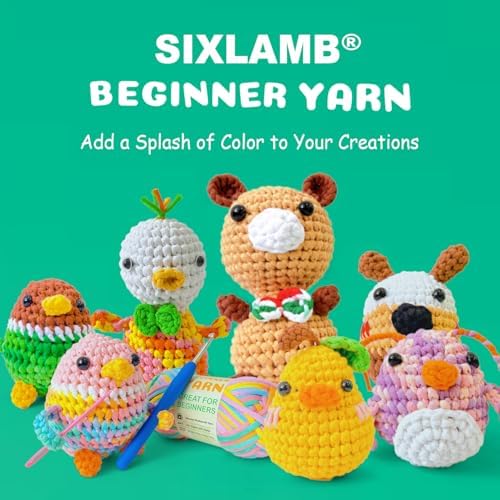 3 * 50g/1.76oz Yarn for Crocheting and Knitting, 3 * 60yds Beginner Yarn with Easy-to-See Stitches; Worsted-Weight Medium #4;Amigurumi-Friendly Crochet Kit(Blue+Orange+Purple)