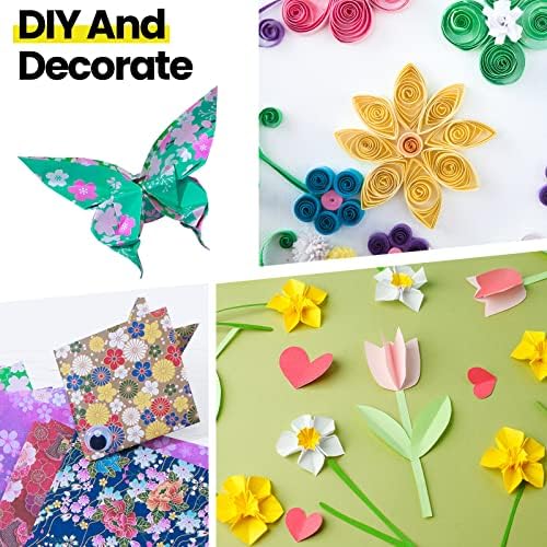 Lincia 840 Sheets Origami Paper Kit 20 Colors 6 x 6 Inch Colorful Folding Japanese Washi Origami Cherry Blossom Paper Double Sided Square Sheets Book for Beginners Adults Kids(840 Sheets)