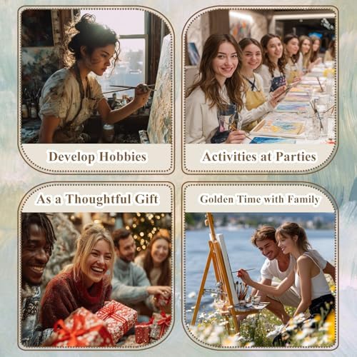 Night Paint by Numbers Kit for Adults, Adult Paint by Number Cat 16x20 Inch