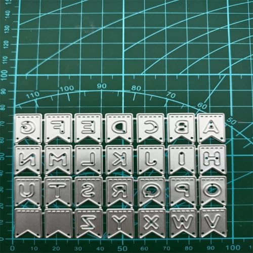 Scrapbooking Die-Cuts, Layer Frame Net Set Metal Cutting Dies for Card Making, Paper Craft Template, Background Embossing Stencils, DIY Album Décor (English Letter Set-9.7x7.6cm)