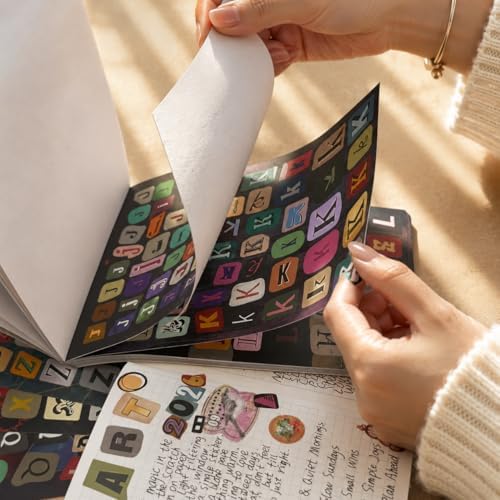1600+ Pcs Vintage Letter Stickers Book for Scrapbooking DIY Crafts Notebook