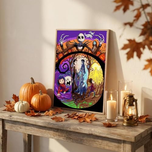 Paint by Numbers Kit for Adults,Jack and Sally Paint by Number 12x16 inch
