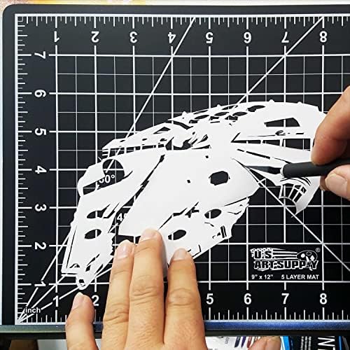 U.S. Art Supply 18"x24" Self-Healing Cutting Mat 5-Ply (2 Pack) White/Blue | Double-Sided White/Blue Craft Mat, Non-Slip Cutting Mats for Crafts, Sewing, Quilting, Scrapbooking