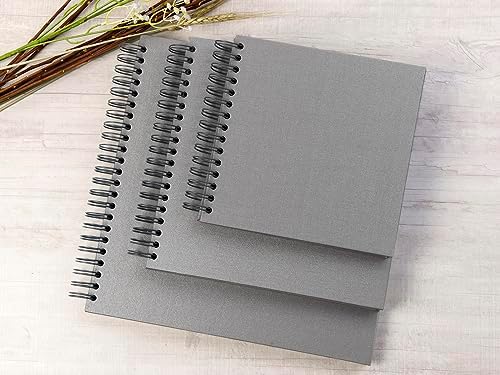 potricher 10 x 10 Inch DIY Scrapbook Photo Album 80 Pages, Gray | Thick Kraft Paper Scrap Book Photo Albums, Memory Book for Wedding, Anniversary, Baby, Family, Travel, DIY Projects
